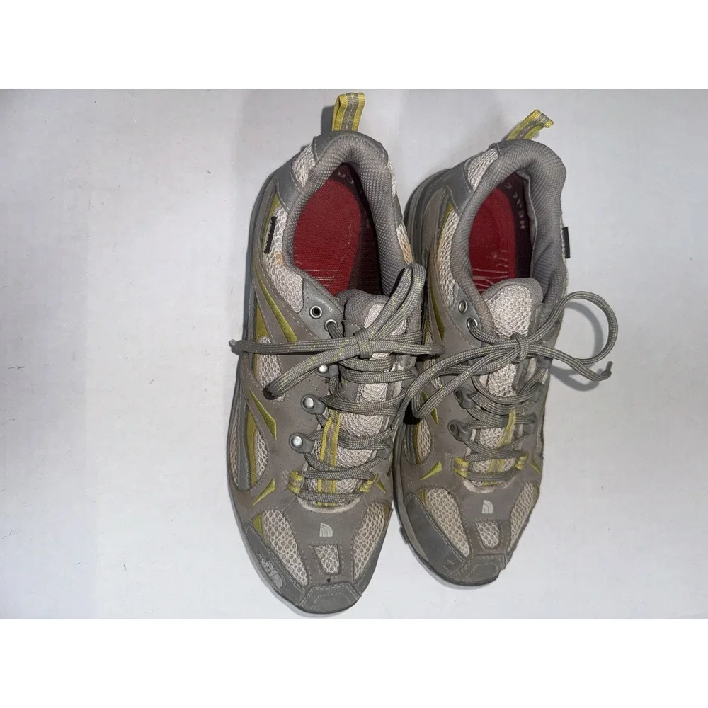 The North Face Womens Size‎ 9.5 Gray Yellow Gore-Tex Low Top Trail Hiking Shoes